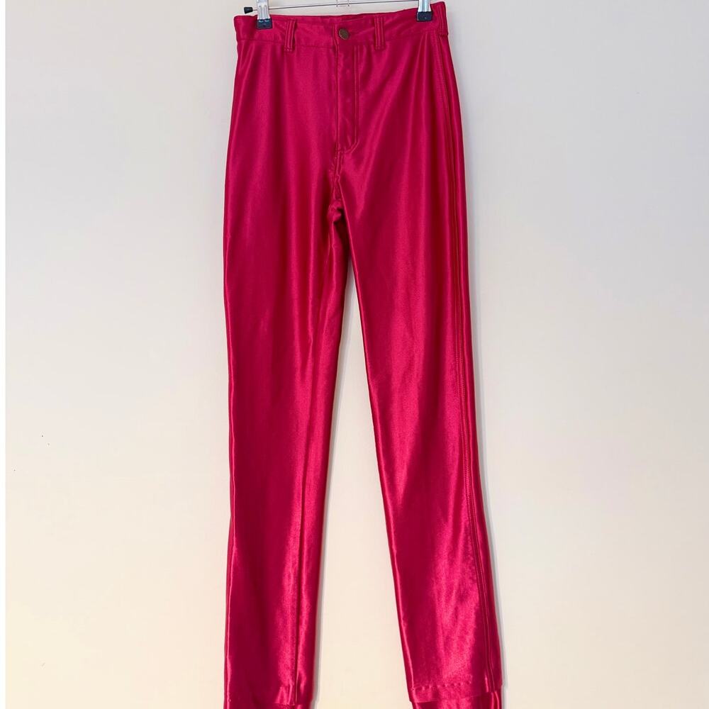 Vintage 1970's Chemin De Fer Red High Waisted Pants